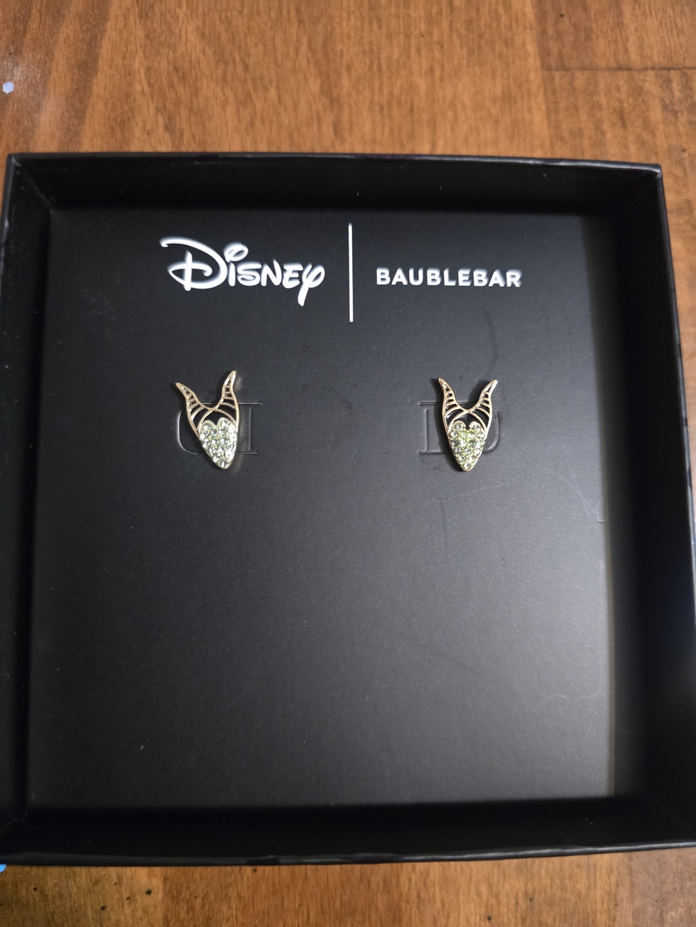 BaubleBar Disney Maleficent Horn Stud Earrings in Light Green and Gold
